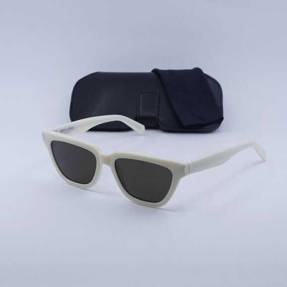 Saint Laurent SL462 SULPICE 018 Cat Eye Sunglasses - Ivory/Grey - Picture 1 of 9